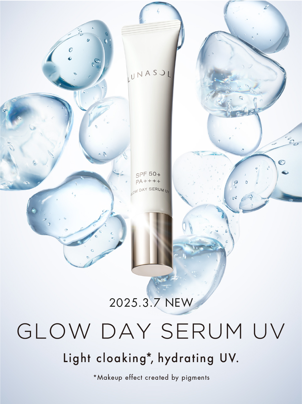 2025.3.7 NEW GROW DAY SERUM UV Light cloaking*, hydrating UV. *Makeup effect created by pigments