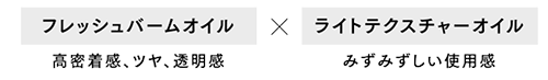 フレッシュバームオイル 高密着感、ツヤ、透明感 ライトテクスチャーオイル みずみずしい使用感