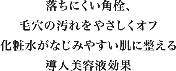 落ちにくい角栓、毛穴の汚れをやさしくオフ 化粧水がなじみやすい肌に整える導入美容液効果